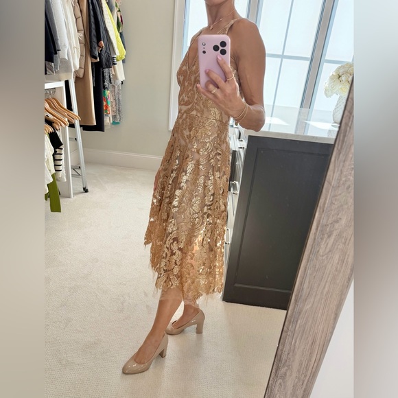 Dress the Population Lace Blair Embellished Fit & Flare Cocktail Dress Size S - Picture 6 of 10